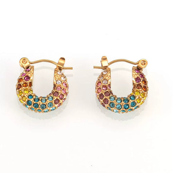 Light Luxury Retro Twist U Shaped Geometric Earrings In Environmental Protection Titanium Steel With Electroplating