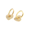 Light Luxury S925 Silver Geometric Heartshaped Diamondembedded Earring Buckle Jewelry For Women With Electroplating