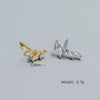 Light Luxury S925 Silver Ins Leaves Olive Branch Zircon Electroplated Earrings