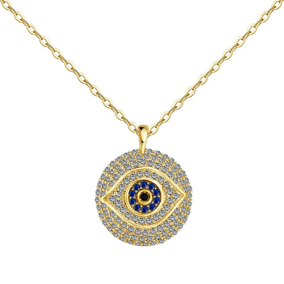Light Luxury S925 Sterling Silver Disc Necklace For Women With Geometric Design And Electroplating Treatment