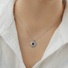 Light Luxury S925 Sterling Silver Disc Necklace For Women With Geometric Design And Electroplating Treatment