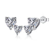 Light Luxury S925 Sterling Silver Earrings With Zircon Inlaid Geometric Design For Women