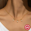 Light Luxury S925 Sterling Silver Floral Star Moon Element Geometric Elegant Collarbone Necklace With Zirconia For Women