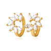 Light Luxury S925 Sterling Silver Flower Earrings With Marquise Zircon Inlay For Women