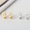 Light Luxury S925 Sterling Silver Flower Earrings With Marquise Zircon Inlay For Women