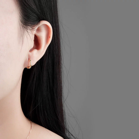 Light Luxury S925 Sterling Silver Geometric Rivet Stud Earrings With Electroplated Finish
