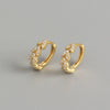 Light Luxury S925 Sterling Silver Peach Heart Leaf Diamond Ear Ring For Women With Electroplating And Flower Pattern