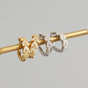 Light Luxury S925 Sterling Silver Peach Heart Leaf Diamond Ear Ring For Women With Electroplating And Flower Pattern