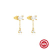 Light Luxury S925 Sterling Silver 8Shaped Infinite Symbol Geometric Horse Eye Studded Women's Earrings