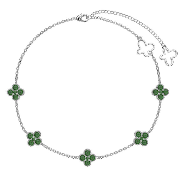 Light Luxury S925 Sterling Silver Women's Anklet With Fourleaf Clover Design
