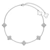 Light Luxury S925 Sterling Silver Women's Anklet With Fourleaf Clover Design