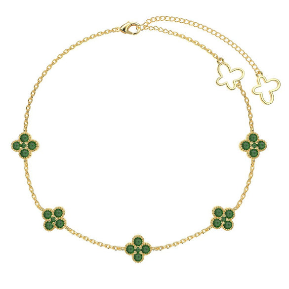 Light Luxury S925 Sterling Silver Women's Anklet With Fourleaf Clover Design