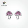 Light Luxury S925 Sterling Silver Women's Mushroom Design Electroplated Earrings