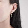 Light Luxury Seahorse Shaped Sterling Silver Earrings With Electroplated Geometric Design Fashion All Match Jewelry