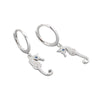 Light Luxury Seahorse Shaped Sterling Silver Earrings With Electroplated Geometric Design Fashion All Match Jewelry