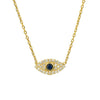 Light Luxury 925 Silver Geometric Devil Eye Pendant Necklace With Snake Bone Chain Electroplated Collarbone Necklace For Women