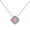 Light Luxury 925 Silver Jewelry Set With Cube Sugar Pink 8A Zircon And High Carbon Diamond Electroplated For Women