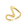 Light Luxury Simple Opening Ring Imitation Pearl Stainless Steel Geometric Set With Diamonds For Women