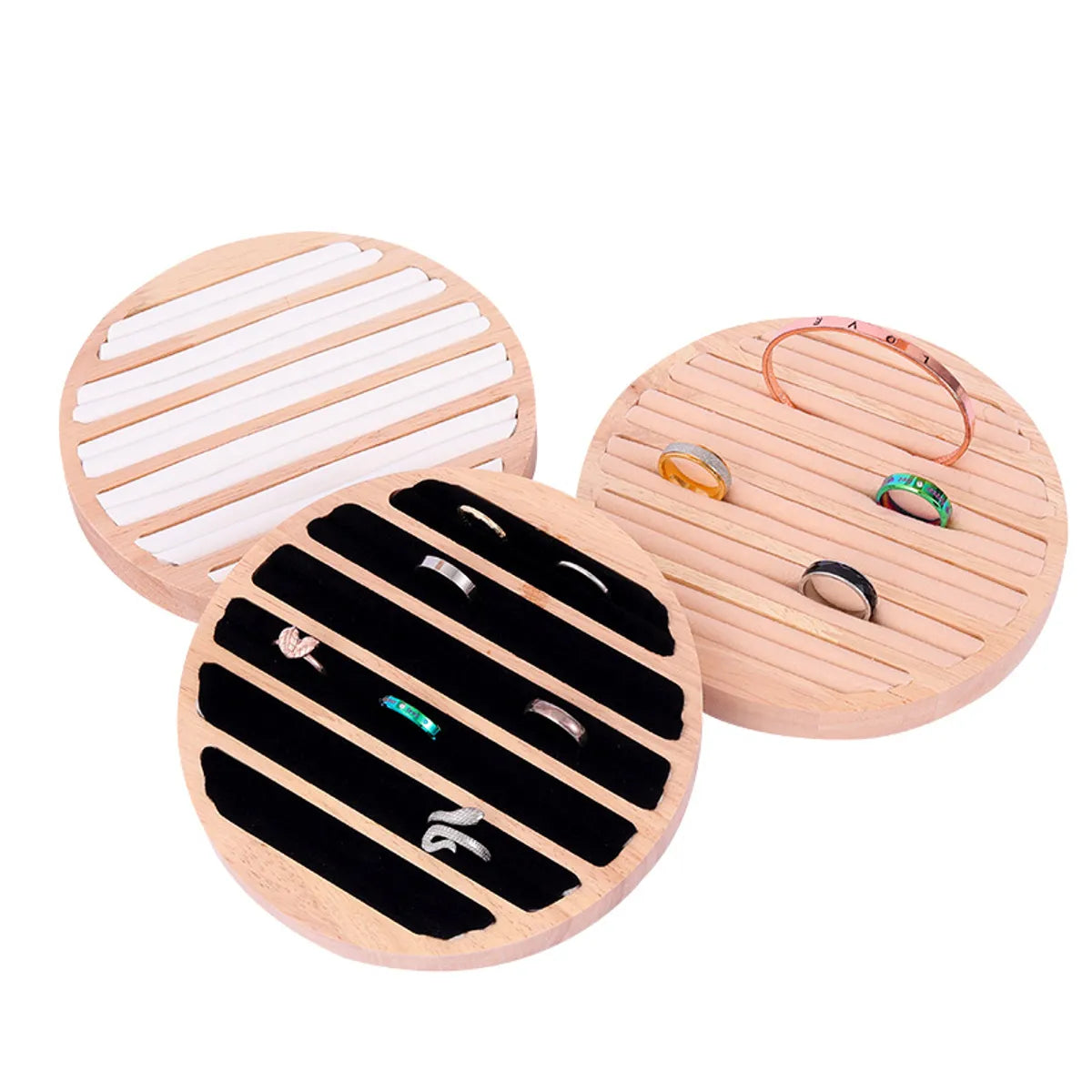 Light Luxury Solid Wood Round Ring Rack Ring Bracelet Diamond Ring Display Stand Jewelry Rack Jewelry Rack Jewelry Rack