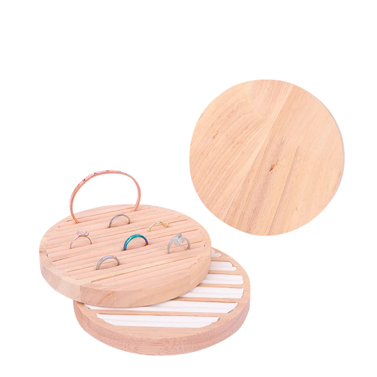 Light Luxury Solid Wood Round Ring Rack Ring Bracelet Diamond Ring Display Stand Jewelry Rack Jewelry Rack Jewelry Rack