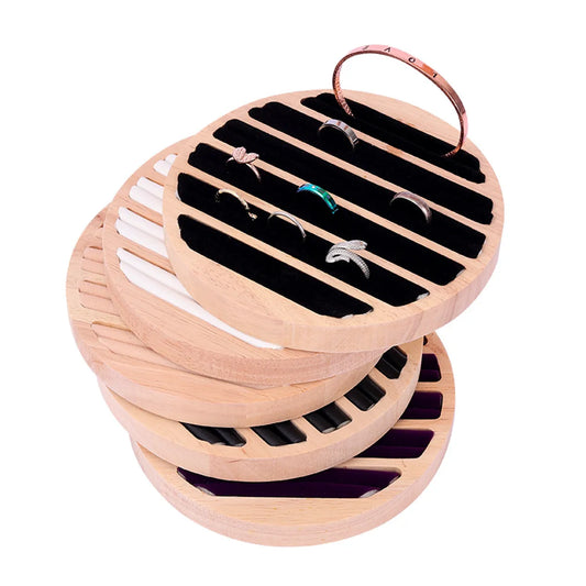 Light Luxury Solid Wood Round Ring Rack Ring Bracelet Diamond Ring Display Stand Jewelry Rack Jewelry Rack Jewelry Rack