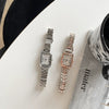 Light Luxury Square Women's Watch With Retro Roman Scale Stainless Steel Strap And Alloy Case