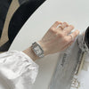 Light Luxury Square Women's Watch With Retro Roman Scale Stainless Steel Strap And Alloy Case