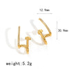 Light Luxury Stainless Steel And 18K Gold Geometric Women's Earrings Set With Diamonds