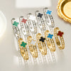 Light Luxury Stainless Steel And Titanium Steel Fritillary Hollow Lucky Clover Spring Bracelet For Women With Electroplating