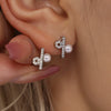 Light Luxury Stainless Steel Cnc Zircon Bead Necklace With Constellation Symbol Earrings Jewelry Set For Women Electroplated