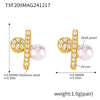 Light Luxury Stainless Steel Cnc Zircon Bead Necklace With Constellation Symbol Earrings Jewelry Set For Women Electroplated