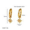 Light Luxury Stainless Steel Earrings Inlaid With Zircon Heart And Star Geometric Patterns Electroplated