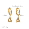 Light Luxury Stainless Steel Earrings Inlaid With Zircon Heart And Star Geometric Patterns Electroplated