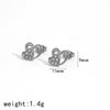 Light Luxury Stainless Steel Earrings Inlaid With Zircon Heart And Star Geometric Patterns Electroplated