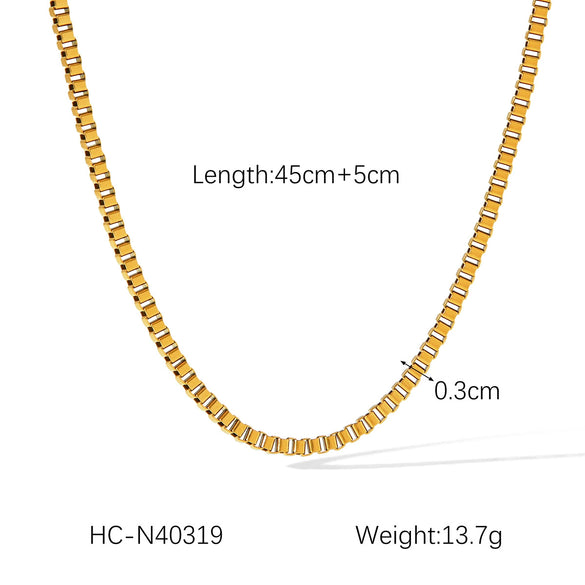 Light Luxury Stainless Steel Geometric Beaded Clavicle Chain Necklace For Women Electroplated
