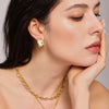 Light Luxury 316L Stainless Steel Geometric Enamel Glaze Electroplating Earrings For Women