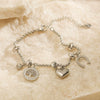 Light Luxury Stainless Steel Geometric Life Tree Pendant Bracelet For Women Plated And Inlaid With Zircon