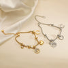 Light Luxury Stainless Steel Geometric Life Tree Pendant Bracelet For Women Plated And Inlaid With Zircon