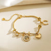 Light Luxury Stainless Steel Geometric Life Tree Pendant Bracelet For Women Plated And Inlaid With Zircon