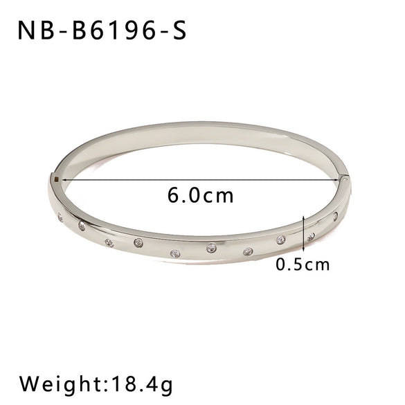 Light Luxury Stainless Steel Gold Plated Bracelet With Diamond Inlaid And 18K Furnace Vacuum Plating
