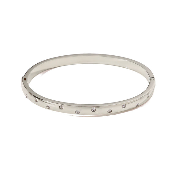 Light Luxury Stainless Steel Gold Plated Bracelet With Diamond Inlaid And 18K Furnace Vacuum Plating