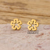 Light Luxury Stainless Steel Irregular Floral Earrings With Electroplating For Women