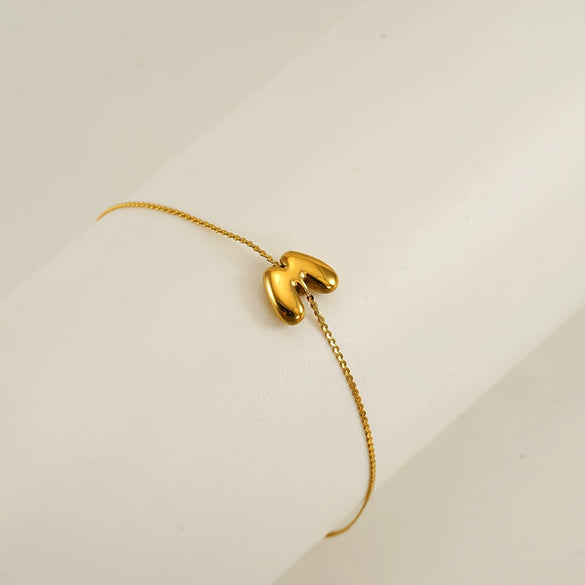 Light Luxury 316L Stainless Steel Letter Bracelet With Diamond Design For Women