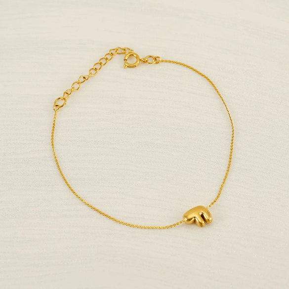 Light Luxury 316L Stainless Steel Letter Bracelet With Diamond Design For Women