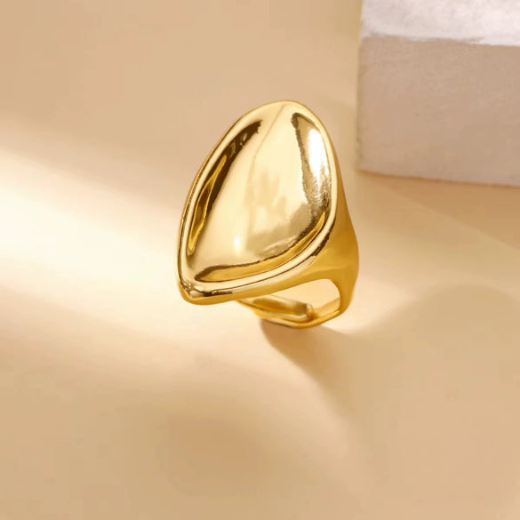 Light Luxury Stainless Steel Love Heart Opening Ring With Zircon Bow And Geometric Design Jewelry