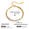 Light Luxury Stainless Steel Watch Strap Zircon Bracelet For Women With Electroplating Processing