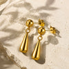 Light Luxury Stainless Steel Water Drop Necklace And Earrings Set Electroplated Snake Bone Chain Women's Jewelry