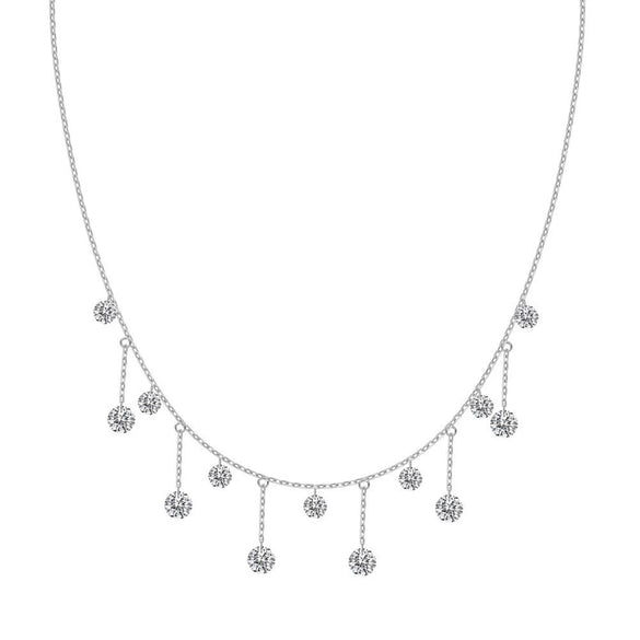 Light Luxury 925 Sterling Silver Geometric Clavicle Chain Necklace For Women With Electroplating