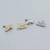 Light Luxury Stud Earrings S925 Silver Geometric Fanshaped Electroplated For Women