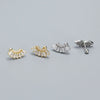 Light Luxury Stud Earrings S925 Silver Geometric Fanshaped Electroplated For Women